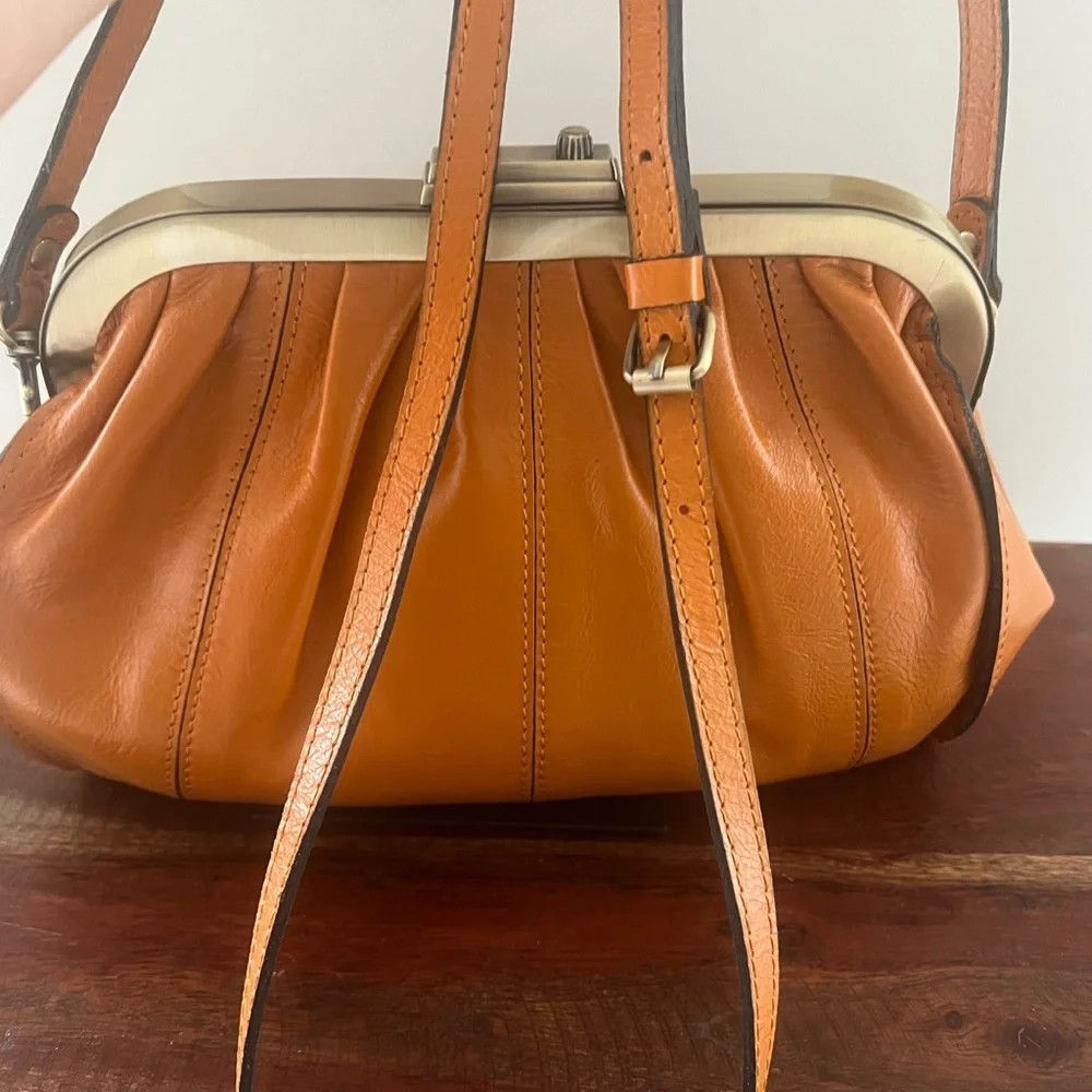 Patricia Nash Burnt Orange Leather Clutch/Crossbody - Picture 5 of 11